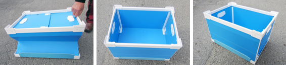 収納用コンテナー（プラスチック段ボール製（軽量で段積みが可能です）