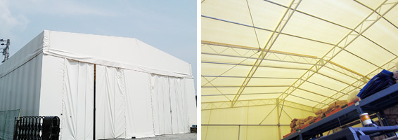 開閉式テント倉庫